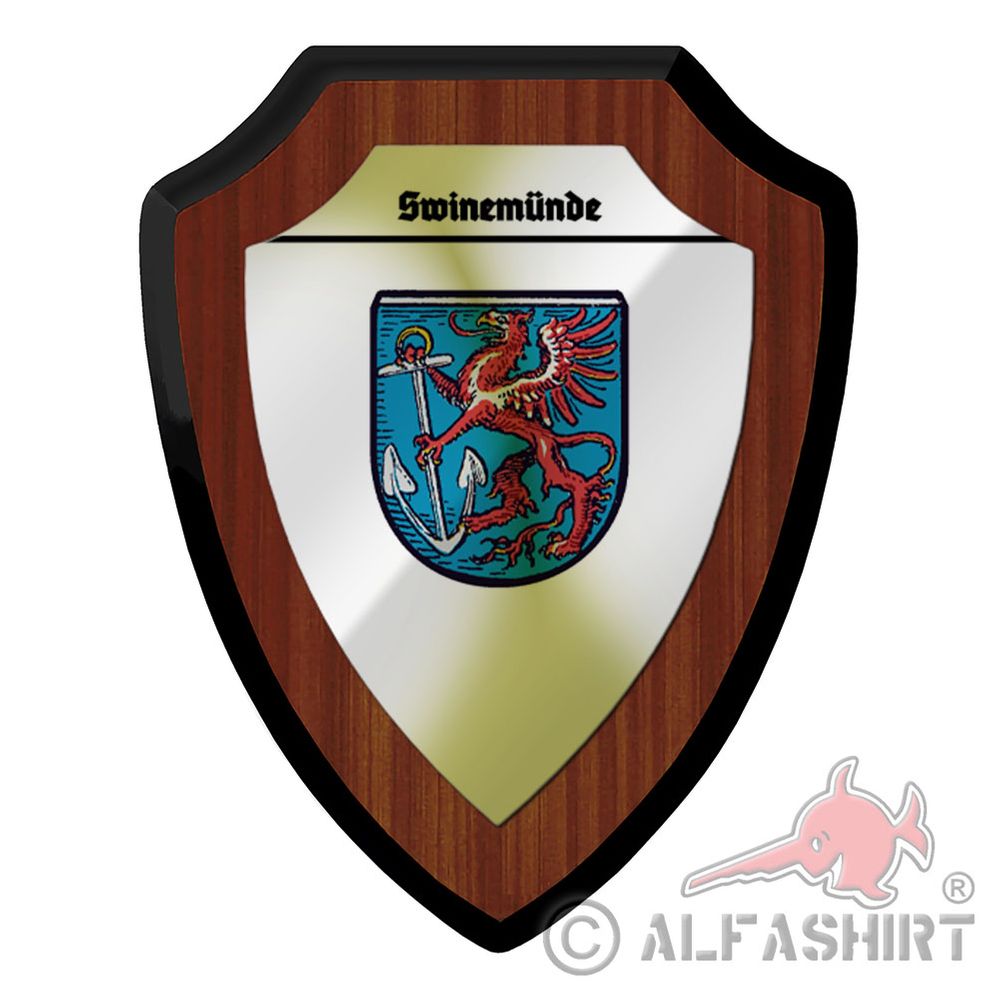 Wappenschild Swinemünde Volksrepublik Polen Świnoujście Westpommern #43512