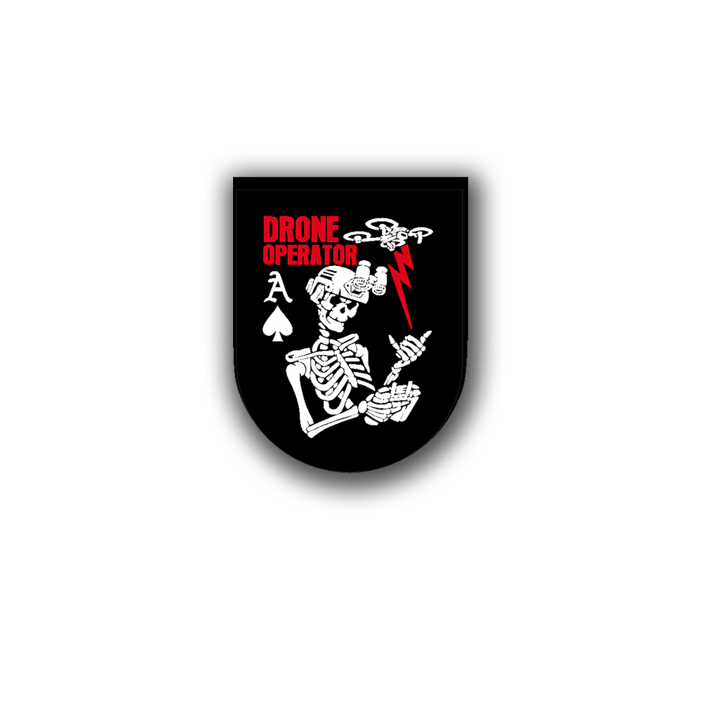 Drone Operator Sticker, Military Drone Skull, Tactical Soldier, Card Game Ace Sticker, 7x6cm #A7186