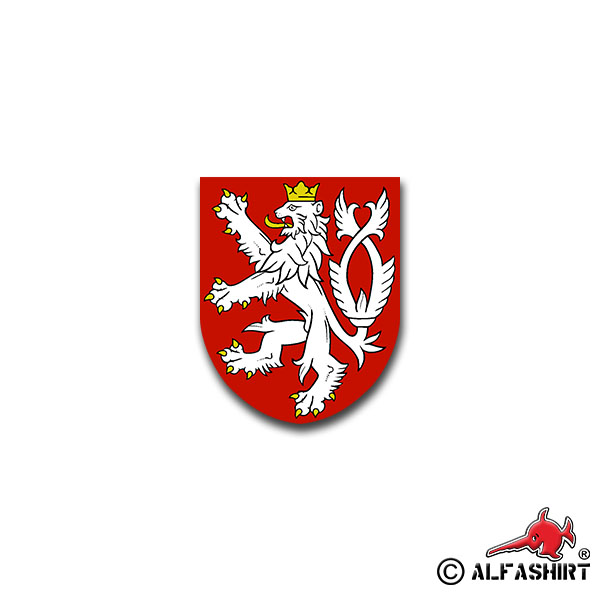 Aufkleber/Sticker Böhmen Tschechische Republik Krone Löwe Wappen 7x6cm A1521