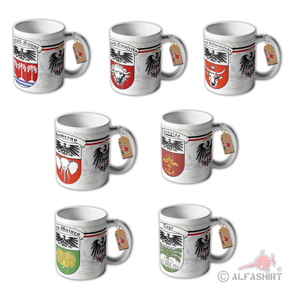 Mug Set German Colonies Togo Cameroon German Southwest East Africa # 32639