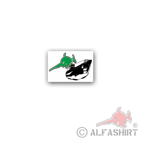 Sticker Submarine 96 with Swordfish Marine submarine 10x7cm A3494