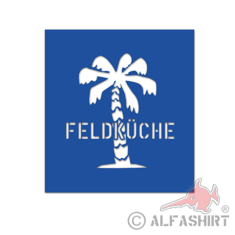 Lackierschablonenaufkleber Palme Feldküche Symbol 10x7cm #A5826