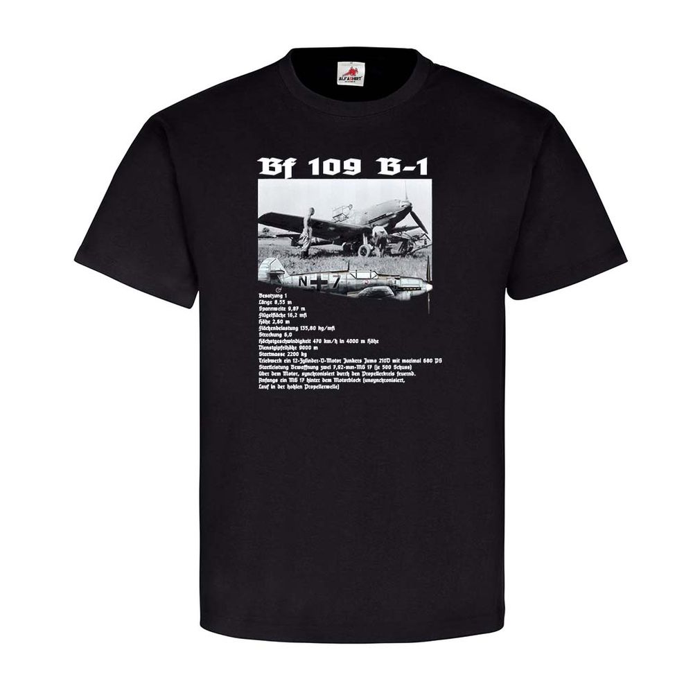Bf 109 B-1 Flugzeug WH Militär Soldaten T-Shirt SW #22839