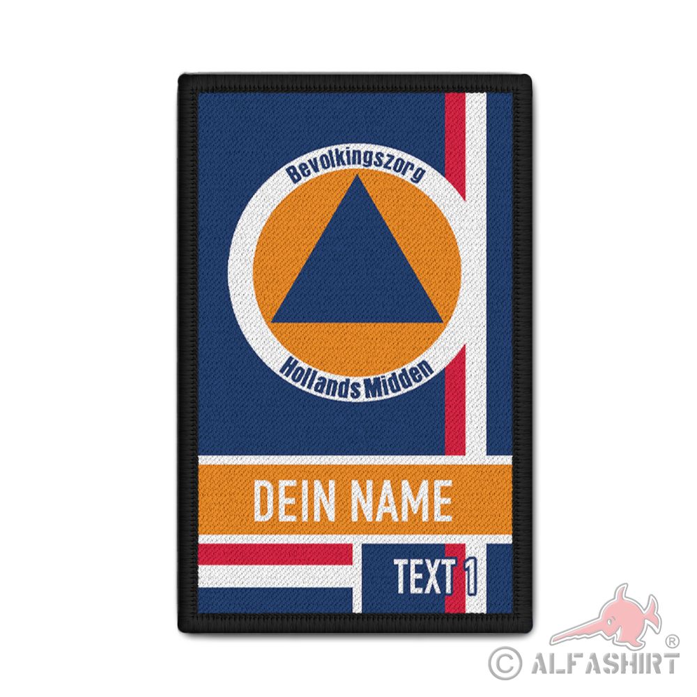 Rank Patch 9,8x6cm personalisiert Bevolkingszorg KAT Schutz #44376