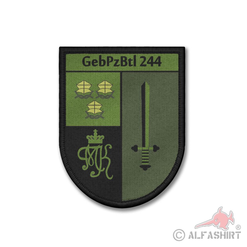Patch 9x7cm halbrund GebPzBtl 244 Gebirgspanzerbataillon Bataillon #44052
