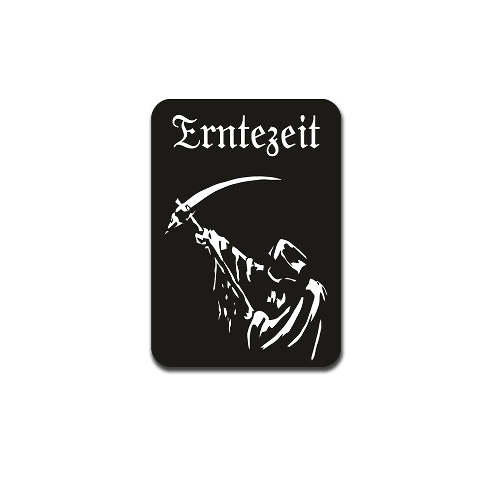 Harvest time grim reaper death die humor fun cloak robe sticker 8x6cm # A5727