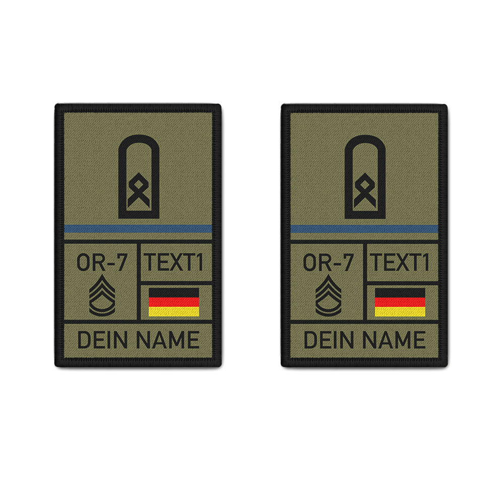 Personalized Rank Patch Set Medical Service Olive Green SanHptFw Rank #47452