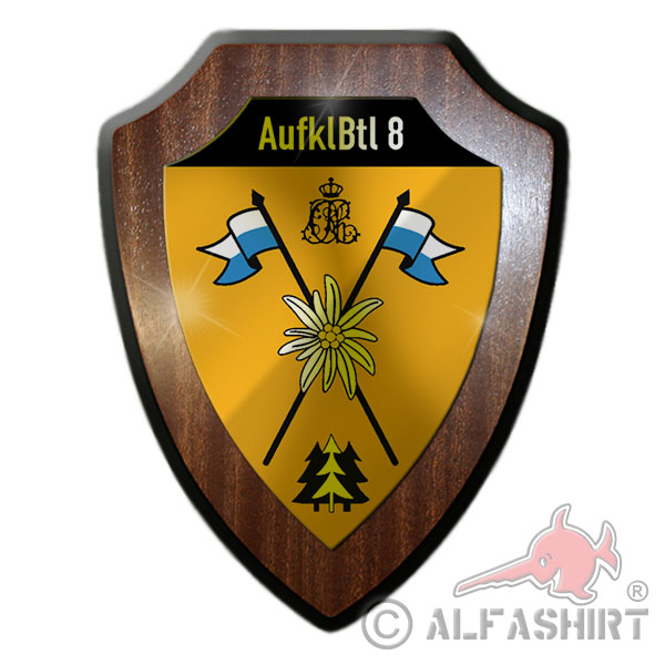 Heraldic shield of reconnaissance battalion 8 Coat of arms of the Bundeswehr Freyung Mali # 36370
