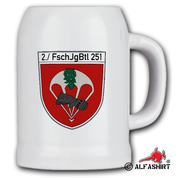 2 FschJgBtl 251 Paratrooper Battalion Calw Crest Badge Beer Mug # 16364