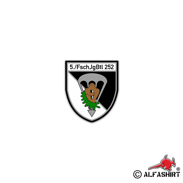 Sticker 5 FschJgBtl 252 Paratrooper Battalion BW Army 6x7cm A2665