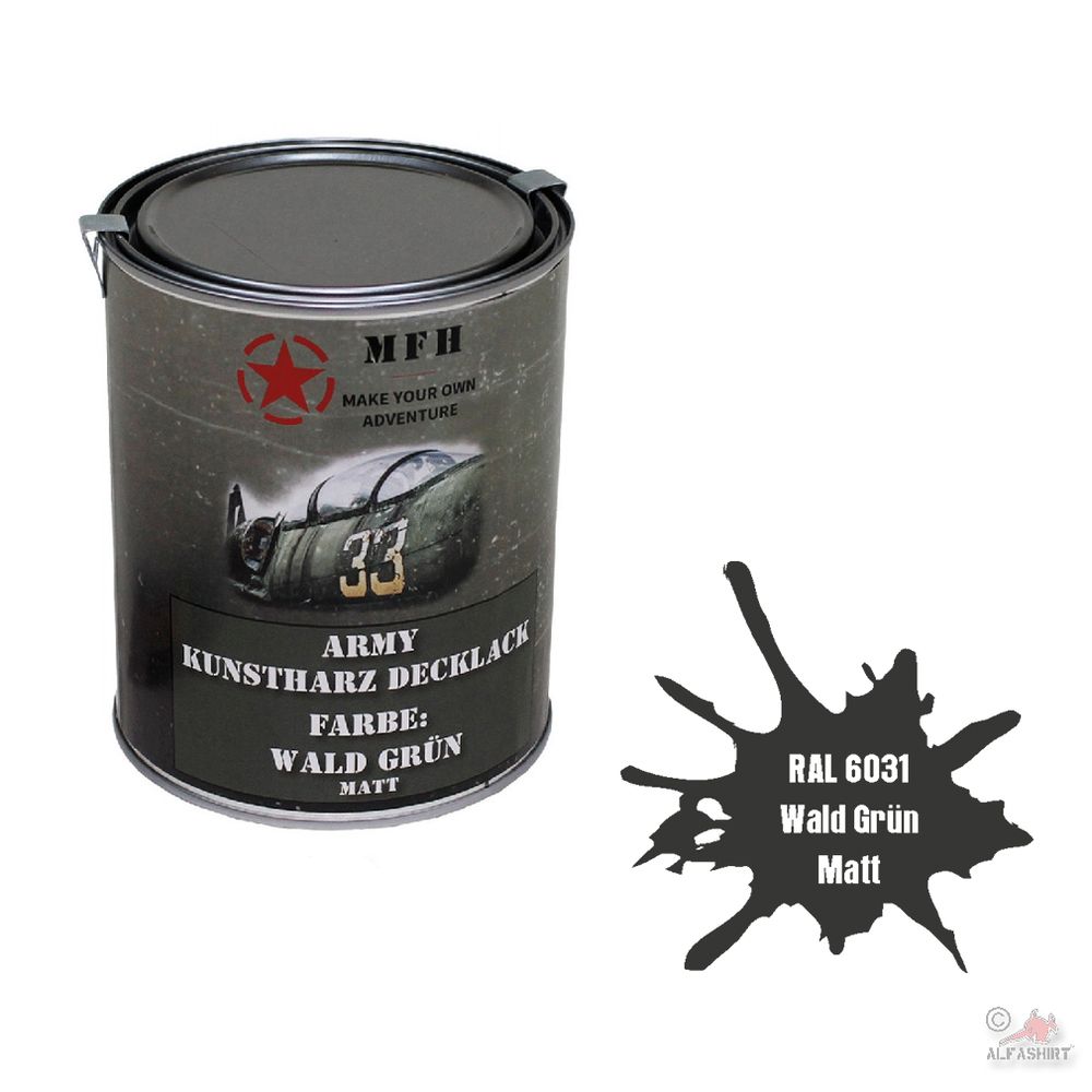 Army Kunstharz Decklack Wald Grün MATT RAL 6031 Bronzegrün Bundeswehr #32291