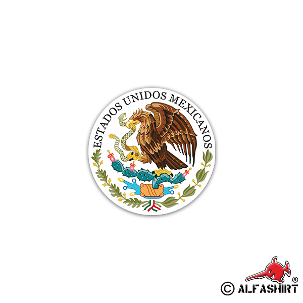 Sticker Seal of Mexico Golden Eagle Mexico Politics Culture 7x7cm # A2211