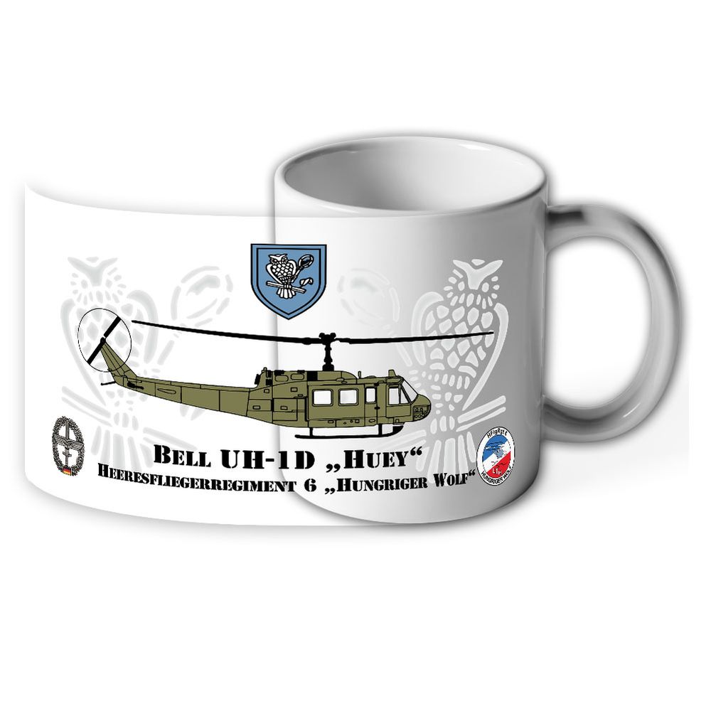 Tasse HFlgRgt 6 Hungriger Wolf BELL-1D HUEY Heeresfliegerregiment 6 #11123
