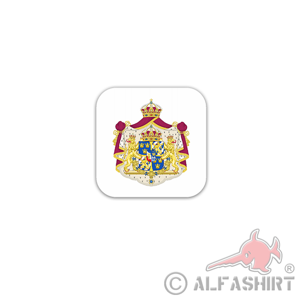 Aufkleber/Sticker Königreich Schweden  Konungariket Stockholm Wappen 7x7cm A3135