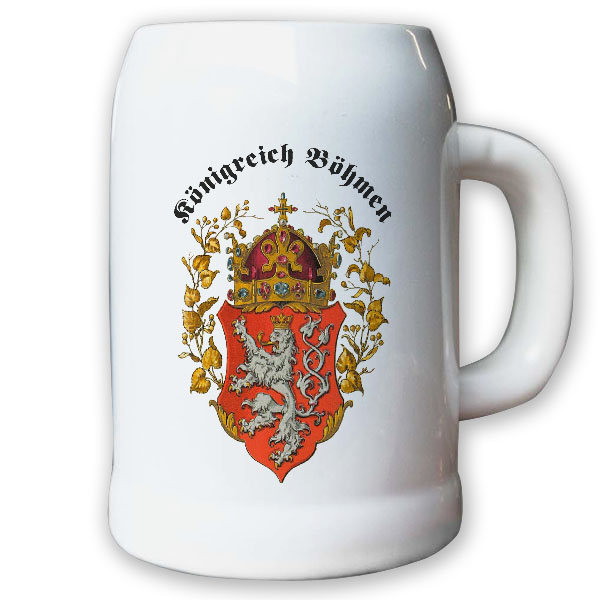 Krug / Bierkrug 0,5l - Böhmen Adel Tschechien Landeswappen #9469 K
