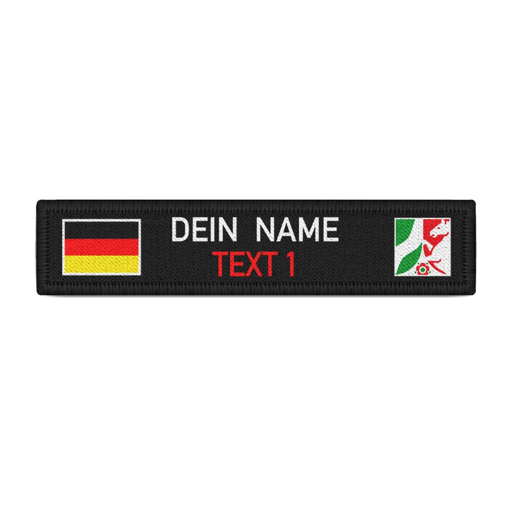 Namensschild Deutschland Dein Name NRW Bundesland Patch Wunschtext #47940