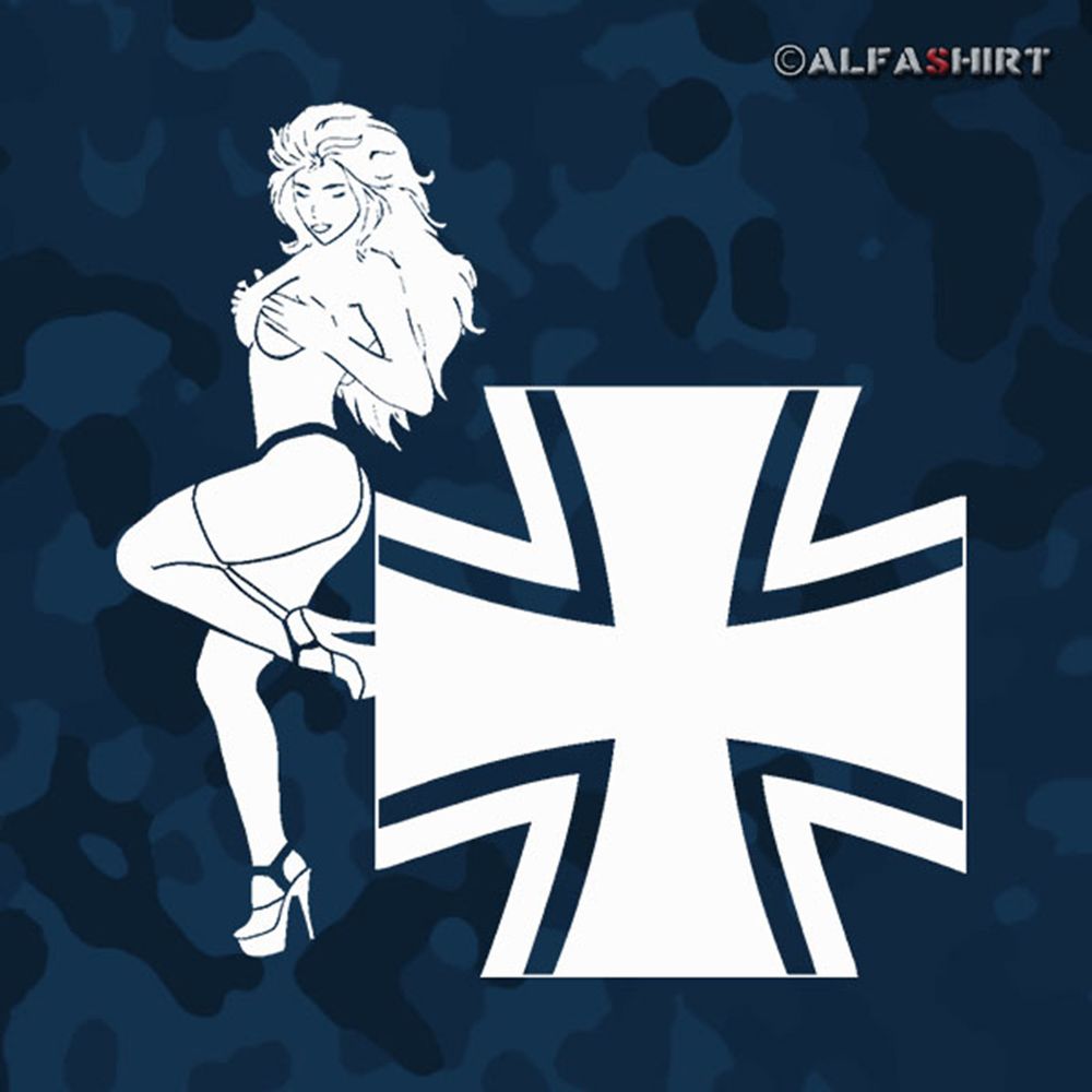 Sticker Pin Up Girl BW Cross Truck Girl Sexy High Heels 20x19cm # A435
