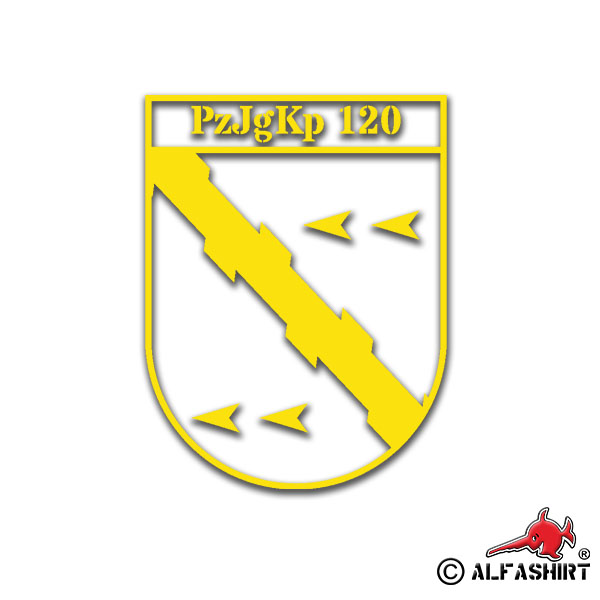 Sticker PzJgKp 120 Union Badge Panzerjägerkompanie 10x8cm # A566