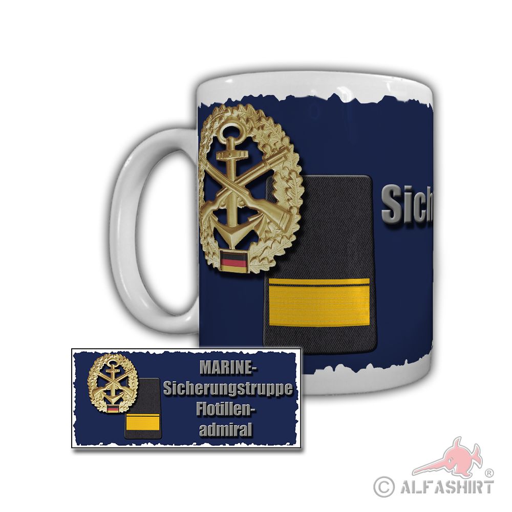 Tasse Marine Sicherungstruppe Flotillenadmiral Tender Lahn Bundeswehr  #29340