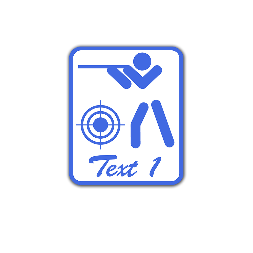 Sport shooting custom text personalized sticker pictogram 17x14cm # A5647