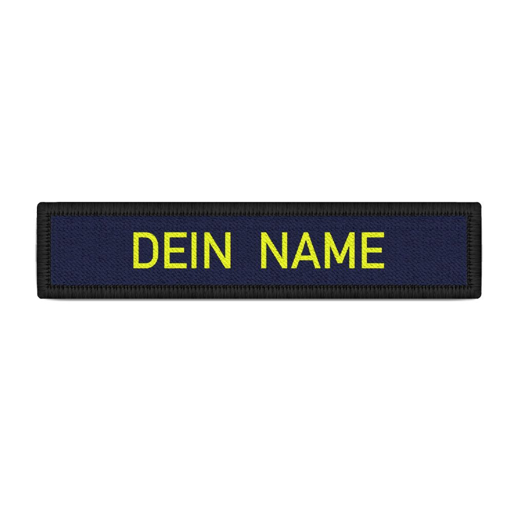 Namensschild dunkelblau Navy Neon Gelb Dein Name Uniform Patch #44743