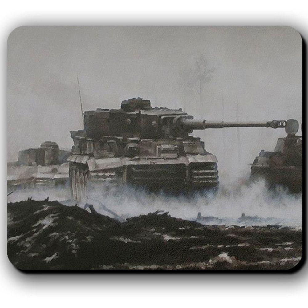 Tiger Panzer Aquarell Front Zeichnung Panzerkampfwagen VI - Mauspad #13796