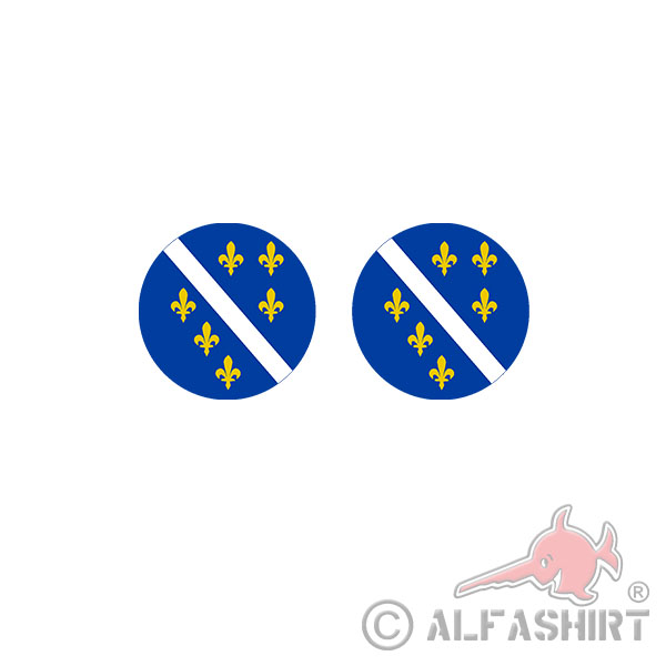 Republik Bosnien und Herzegowina Wappen Auto Sticker 2Stück 3,5x3,5cm #A4504