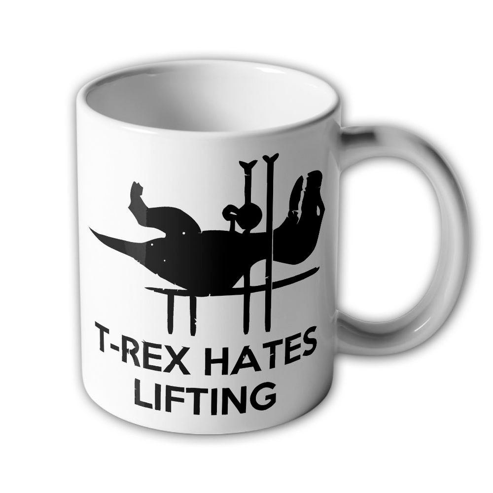 Tasse T-REX HATES LIFTING Gym Training Arme pumpen Stahl Gewichte Fun#11345