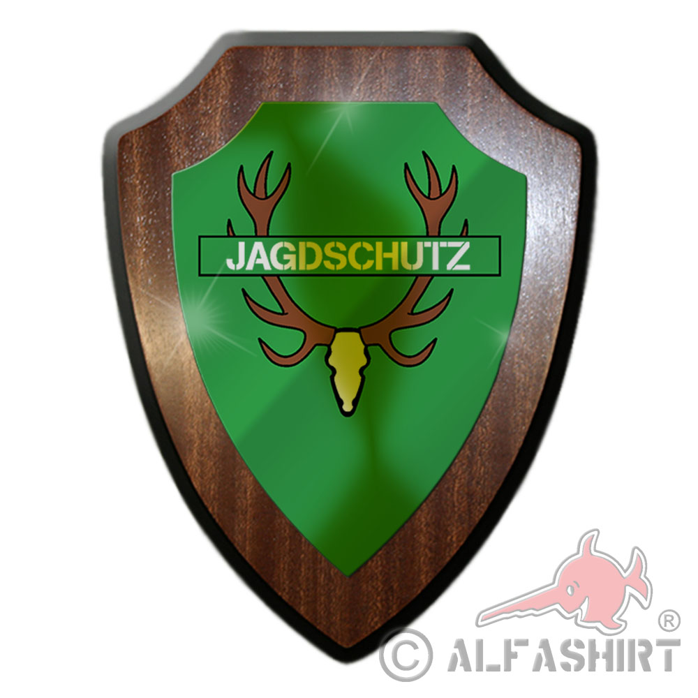 Wappenschild Jagdschutz Förster 2 Jäger Revier Wald Jagd Aufseher Geweih #27093