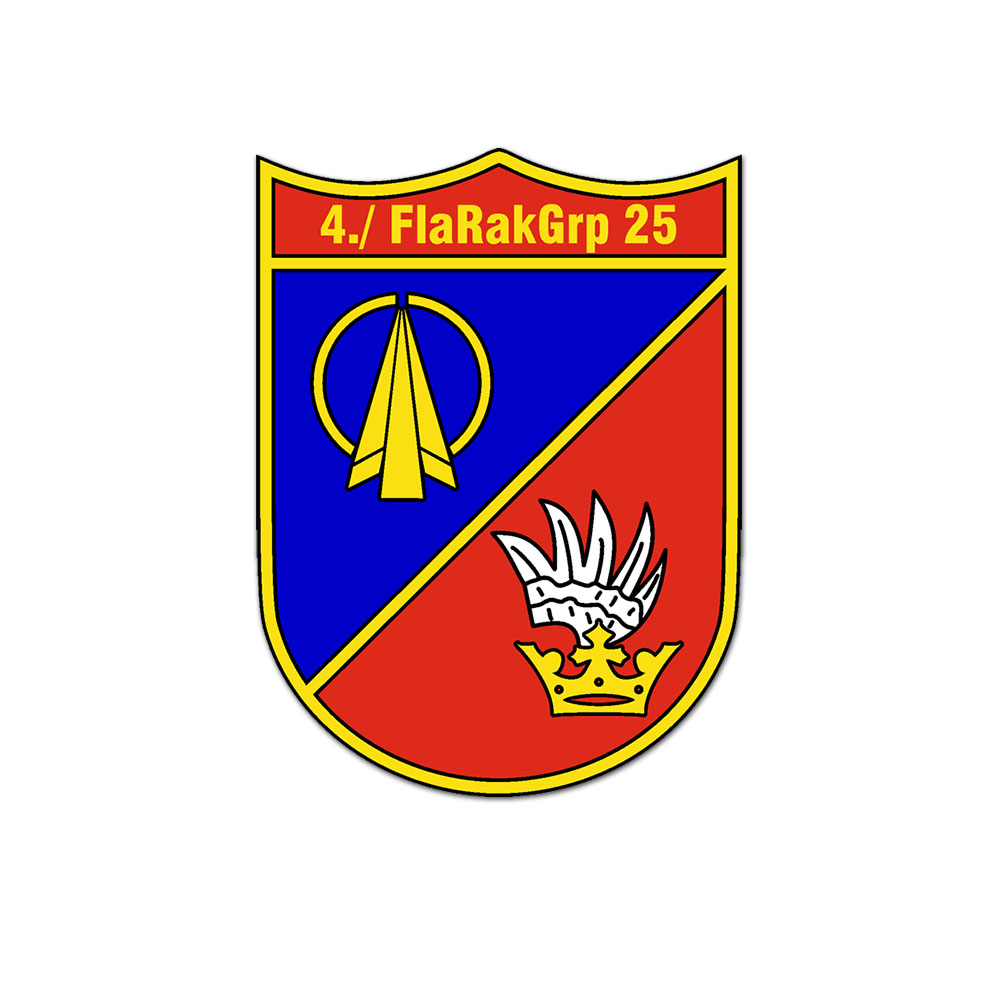 4 FlaRakGrp 25 Flugabwehrraketengruppe Bundeswehr Wappen Abzeichen 9x7cm #A6059