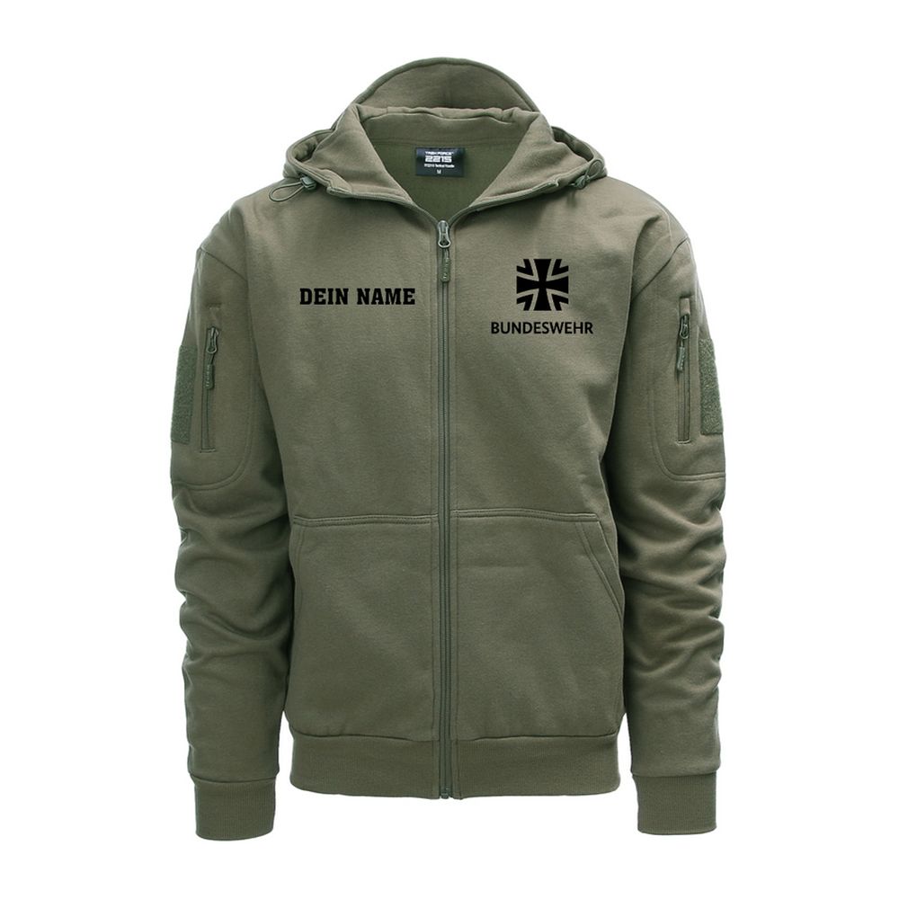 Hoodie Zipper Jacke personalisiert BW Kreuz Dein Name Bundeswehr Soldat #46955