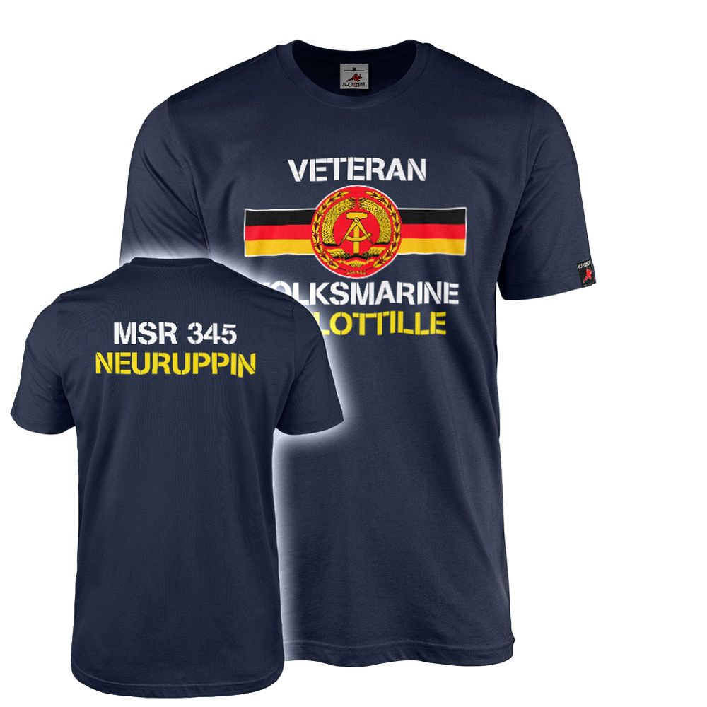 T-Shirt Veteran Volksmarine 4th Flotilla Hohe Düne DDR MSR Ship 345 Neuruppin #46970