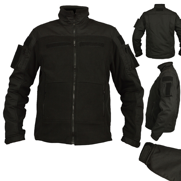 Tactical Commando Fleece Jacket Workwear Military Security black Vest #13415