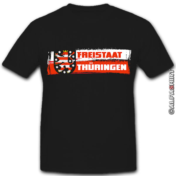 Freistaat Thüringen Bundesland Deutschland Erfurt Fahne - T Shirt #9222