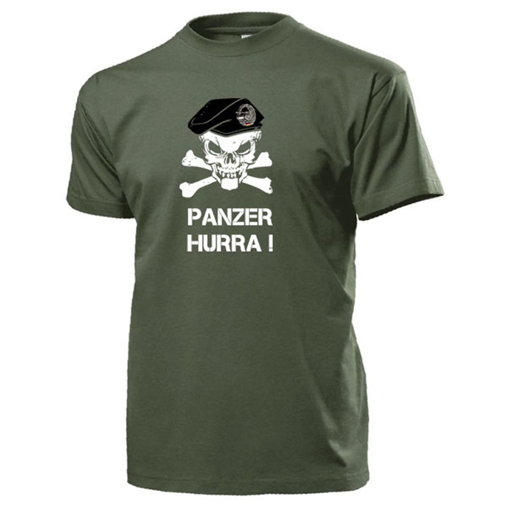 Panzertruppe BW Barett Schädel Bundeswehr Panzer Hurra - T Shirt #14319