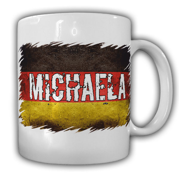 Tasse Michaela Kaffebecher Deutschland Teebecher Schwarz Rot Gold Name #22193