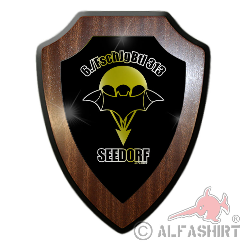 Heraldic shield 6 FschJgBtl 313 Type 2 paratrooper battalion Seedorf # 27088