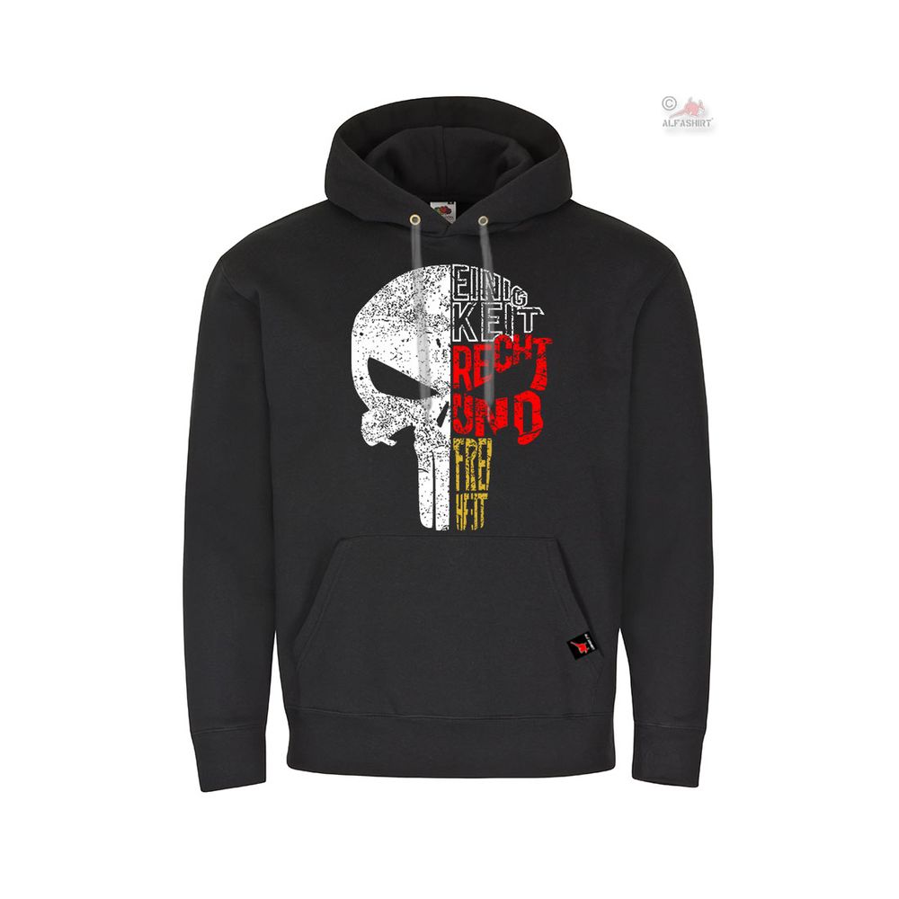 Hoodie Germany Skull Einigkeit Recht Freiheit BW Soldat Deutschland #37390