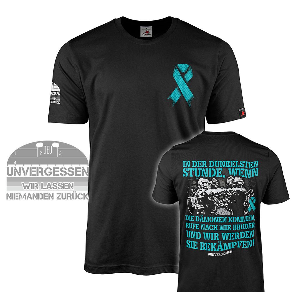 T-Shirt UNFORGETTABLE PTSD In the darkest hour when the demons come #45512