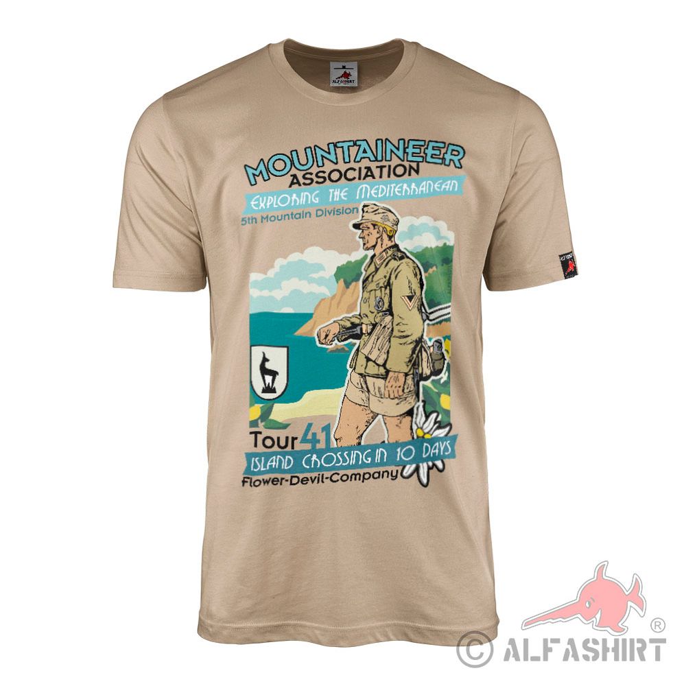 Mountaineer Association Tour 41 Crete 5 Gebirgsjäger Division T-Shirt#44454