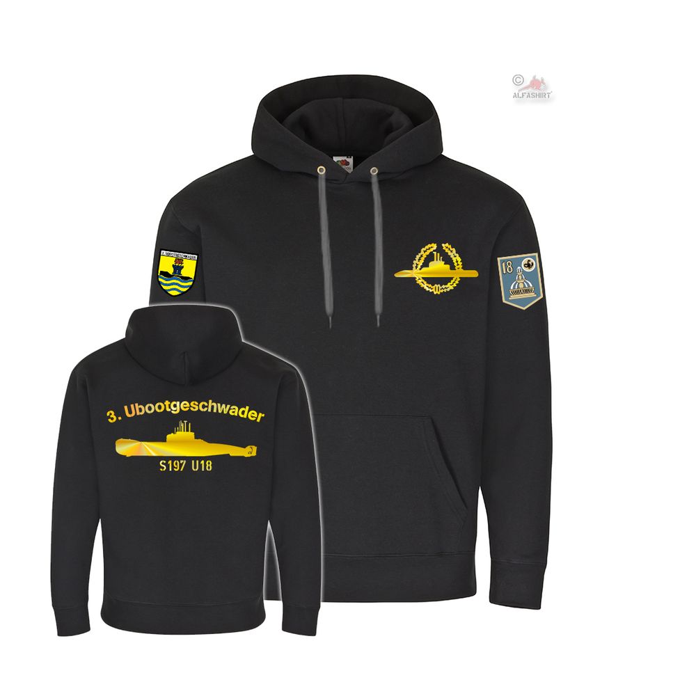 Hoodie 3 Ubootgeschwader U 18 S197 U-Boot Bundes Bundeswehr Pullover #32158
