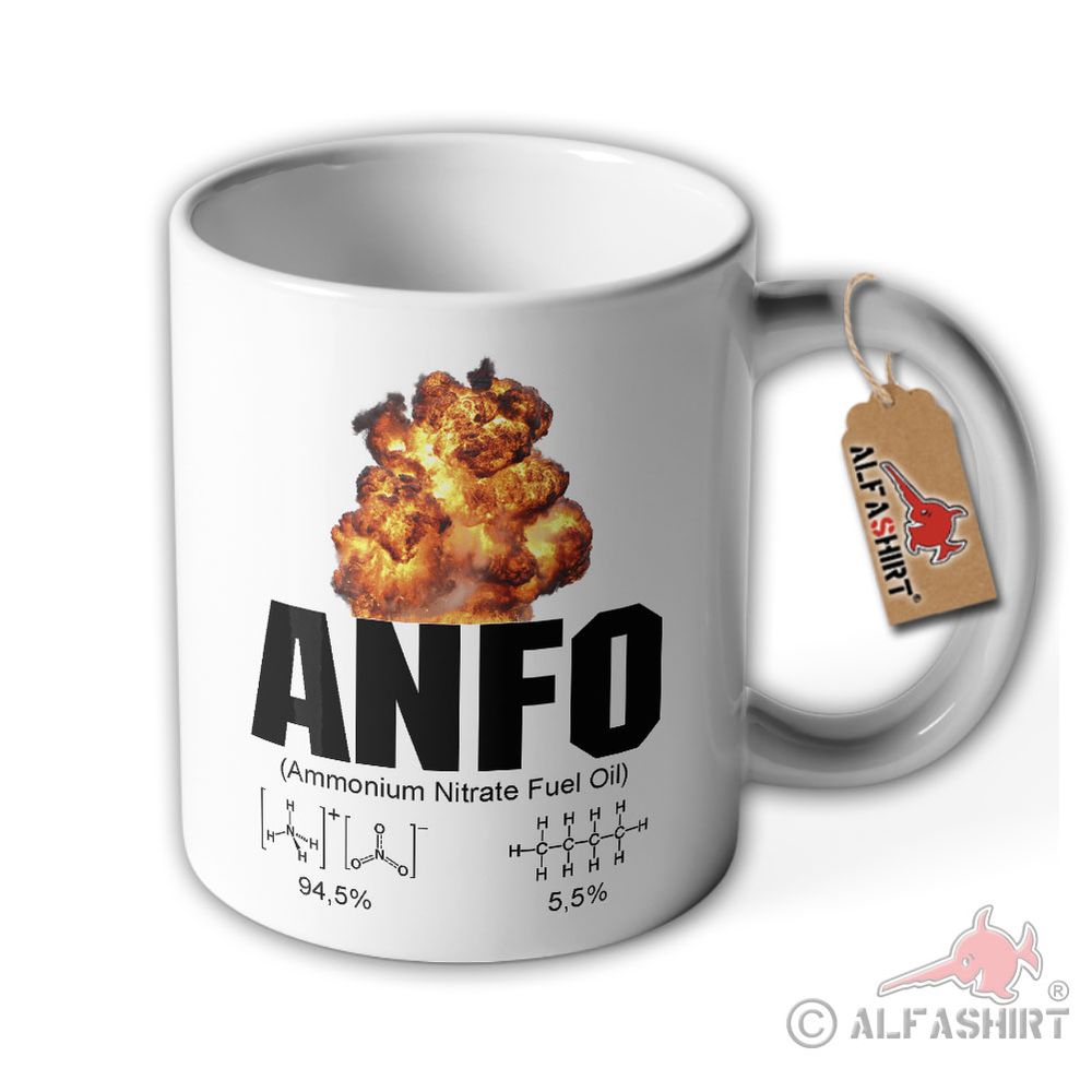 Tasse ANFO Ammoniumnitrat und Dieselöl Gesteins-sprengstoff ANC ANO #40651