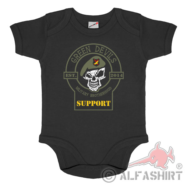 Strampler Babybody Green Devils Military Brotherhood Militär Support #42047