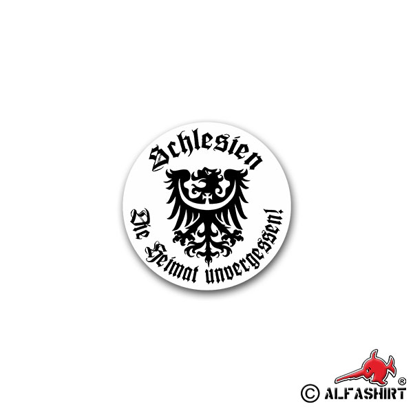 Sticker Silesia Coat of Arms Heimat unforgotten Military 7x7cm A1847