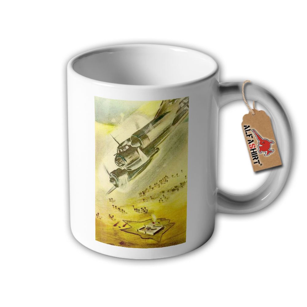 Tasse Ju88 DAK Luftwaffe Kampfflugzeug Bomber Bild Zeichnung Becher #32721