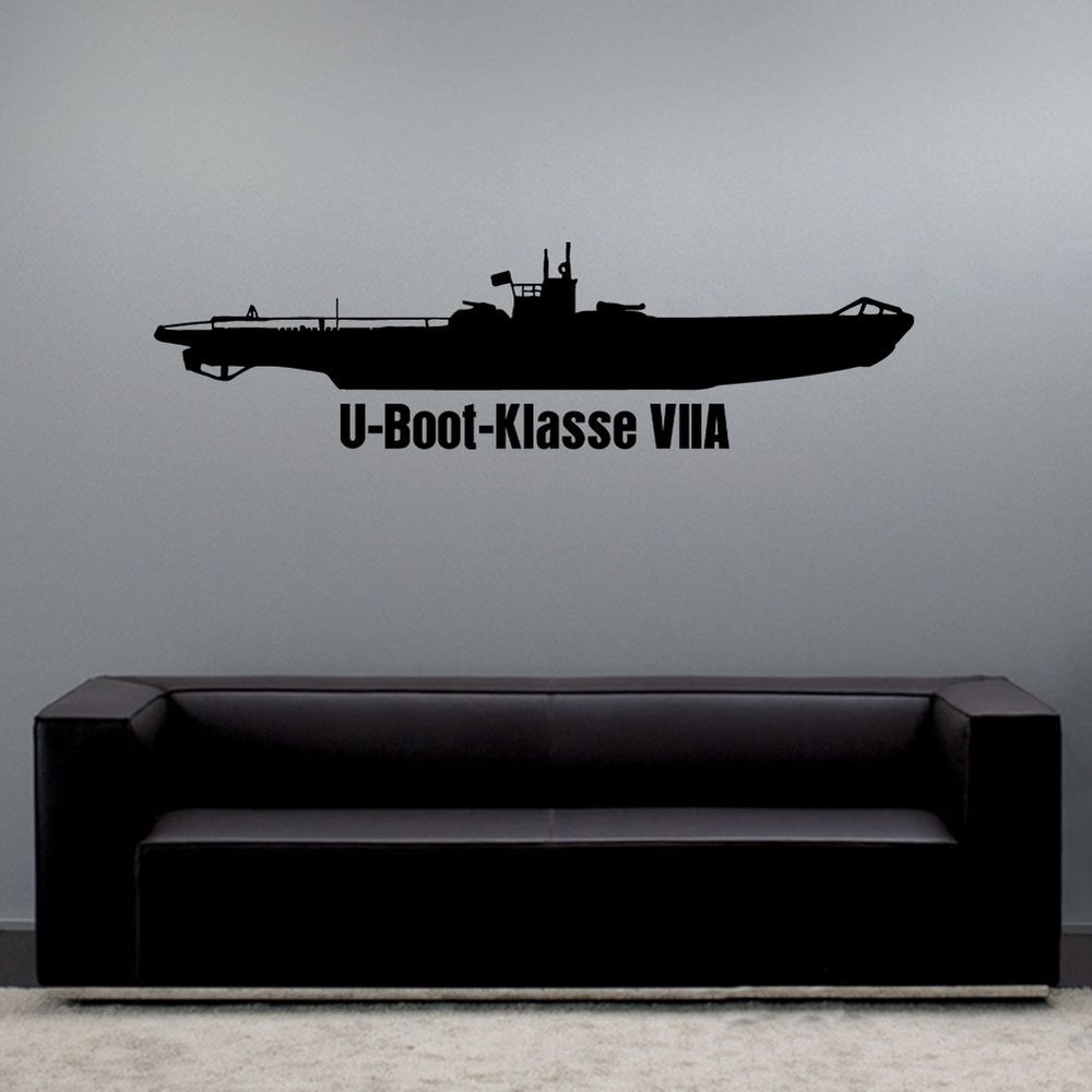 Wandtattoo U-Boot Klasse VIIA Typ VII UF UG Zweihüllen-Hochseeboot #A6207