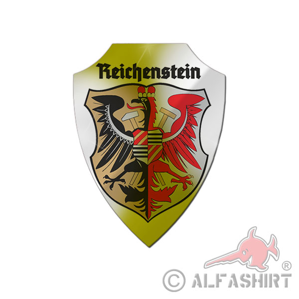 Aluschild Reichenstein Schlesien Polen Wappen Adler Zloty Stok #25661