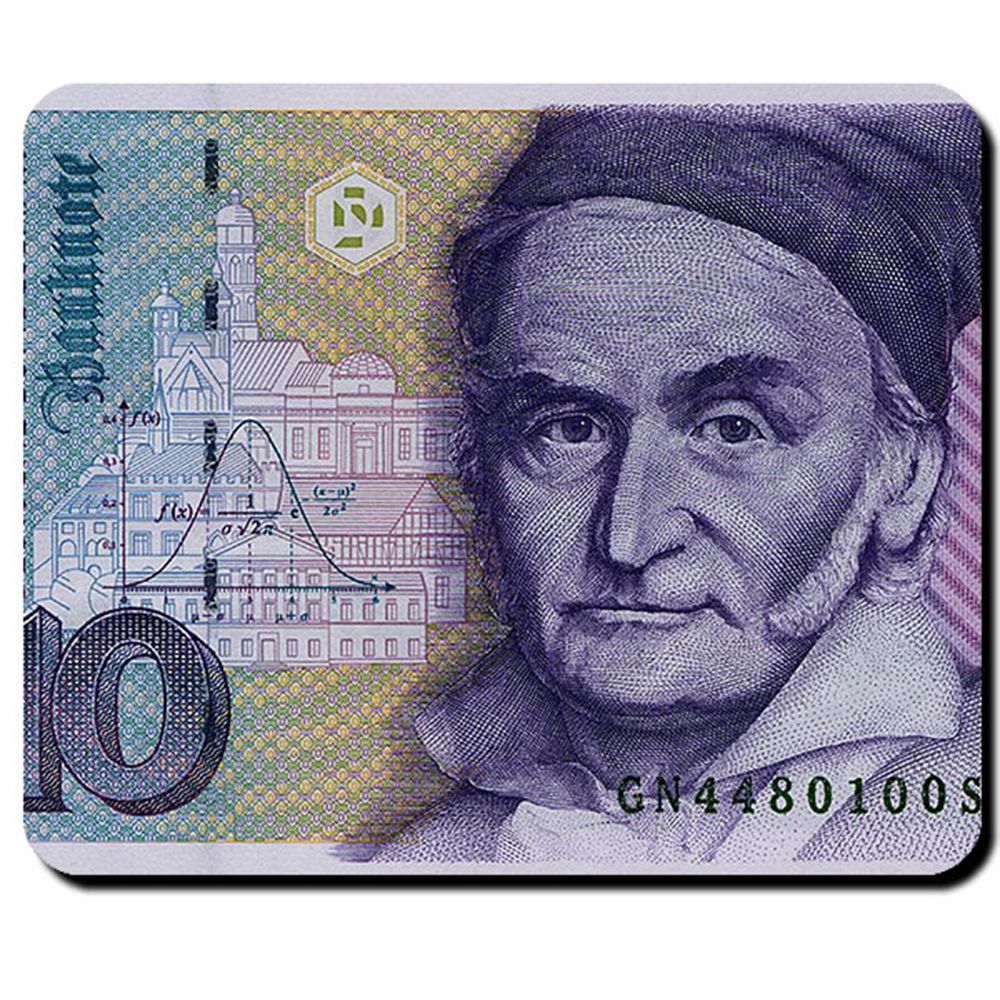 10 Mark Deutsche Mark Schein Währung Carl Friedrich Gauß Geld Mauspad #16345