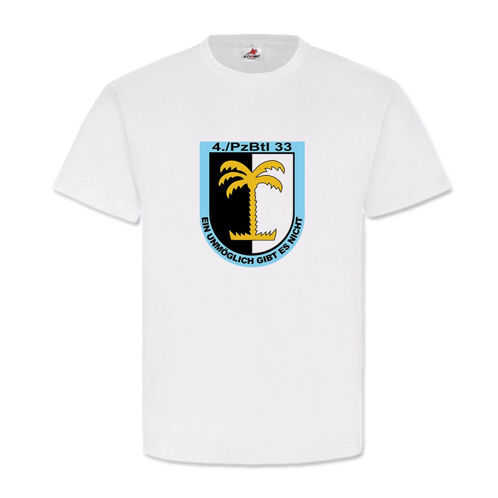 4./PzBtl 33 Panzerbataillon Panzer Kompanie Wappen Abzeichen - T Shirt #5055