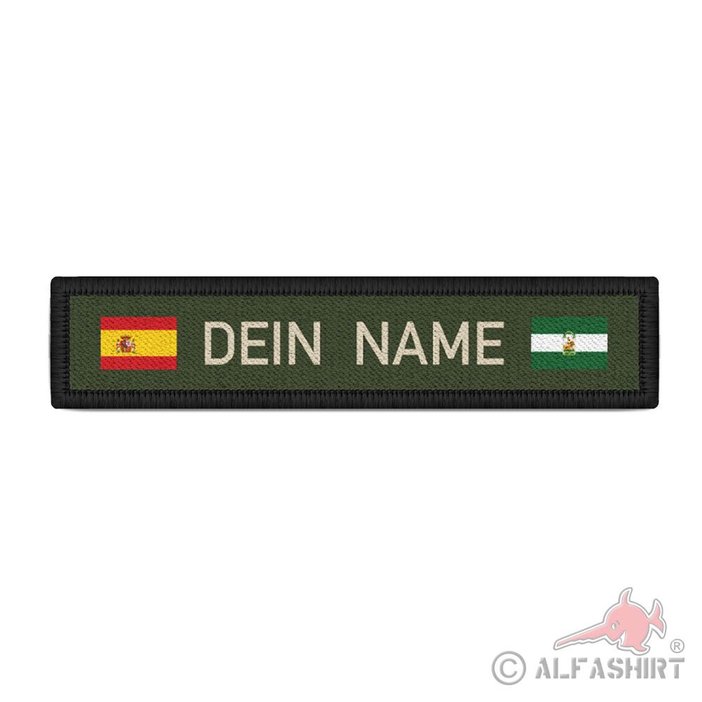 Namenspatch 12x2,5cm personalisierbar Spanien Andalusien Flagge #44293
